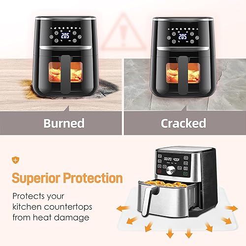 Miniatura 3 de Alfombrillas resistentes al calor para encimera - Alfombrillas resistentes al calor ignífugas de 15x18 pulgadas para freidora de aire - Juego de 2
