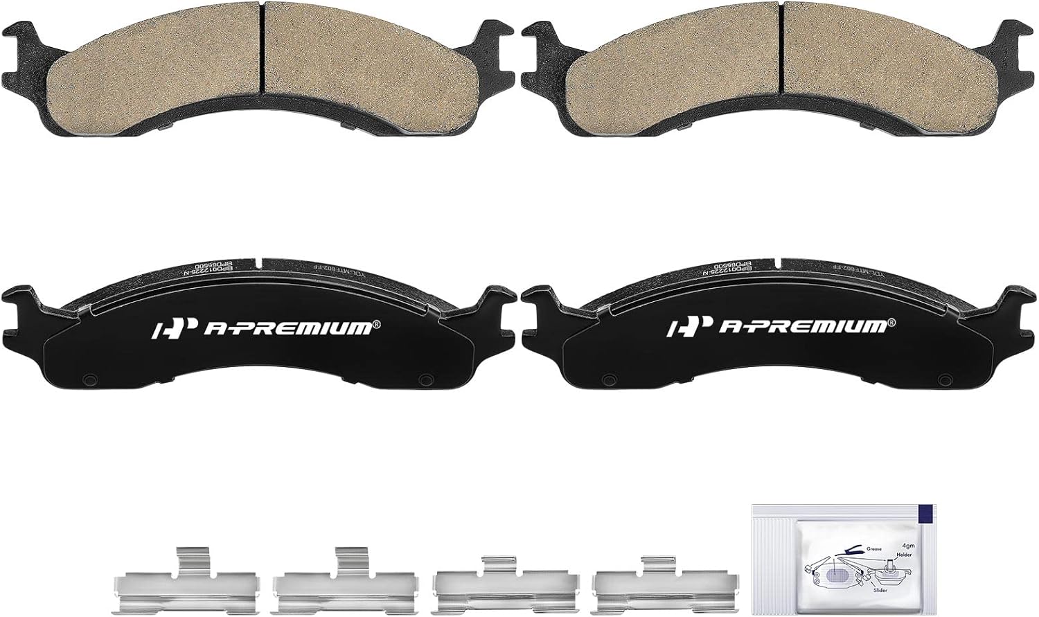 A-Premium Front Ceramic Brake Pads Set Compatible with Ford Models - For F-250 HD, For F-350, E-250, E-250 Econoline, E-350 Club Wagon, E-350 Econoline, E-350/E-450/Econoline Super Duty