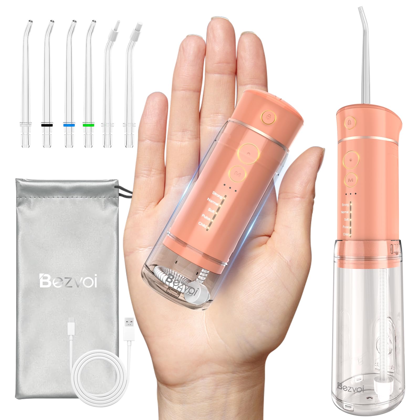 Hydropulseur rechargeable avec 5 modes de pression et réservoir de 180ml