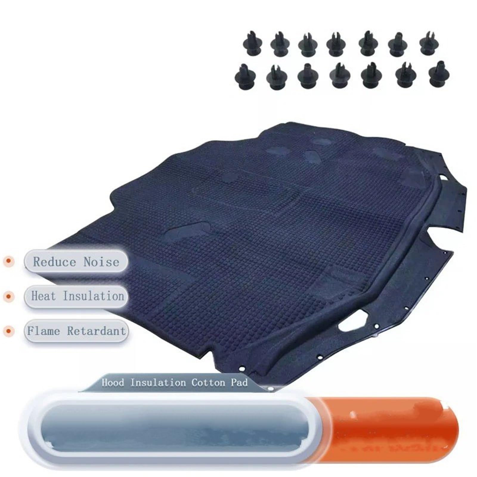 Fonoassorbente Per Benz 300SL 500SL 600SL R129 SL320 Cofano Motore Isolamento Termico Pad Copertura In Cotone Fonoassorbente Isolamento Termico Tappetino