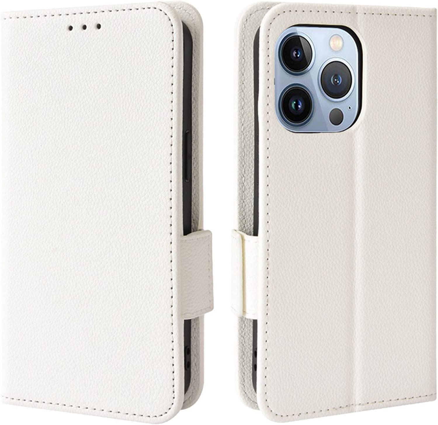 Étui à rabat iPhone 14 Pro Max blanc idéal pour voyager léger