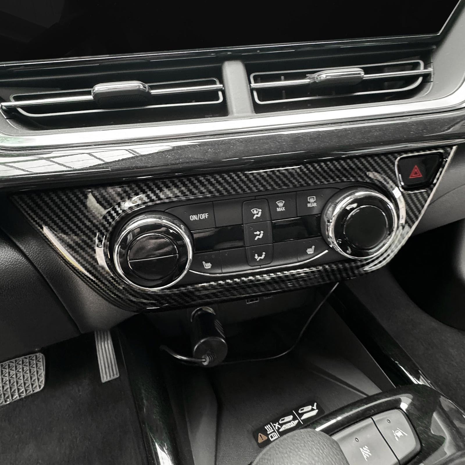 YOUTOOCAR AC Button Panel Cover Compatible with Chevrolet Trax 2024-2026 Accessories (Carbon Fiber Pattern)