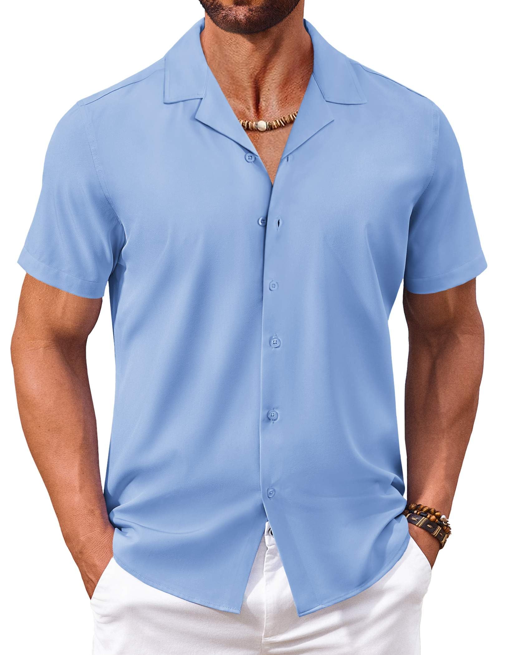 COOFANDY Mens Hawaiian Floral Shirts Short Sleeve Button Down Shirts Tropical Summer Beach Shirts