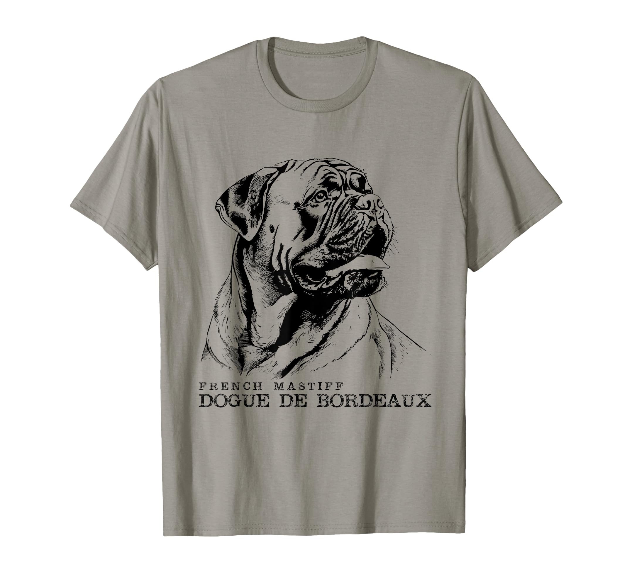 Unisex-Adults Dogue de Bordeaux - French Mastiff T-Shirt, Grey, Small, Classic Fit, Short Sleeve
