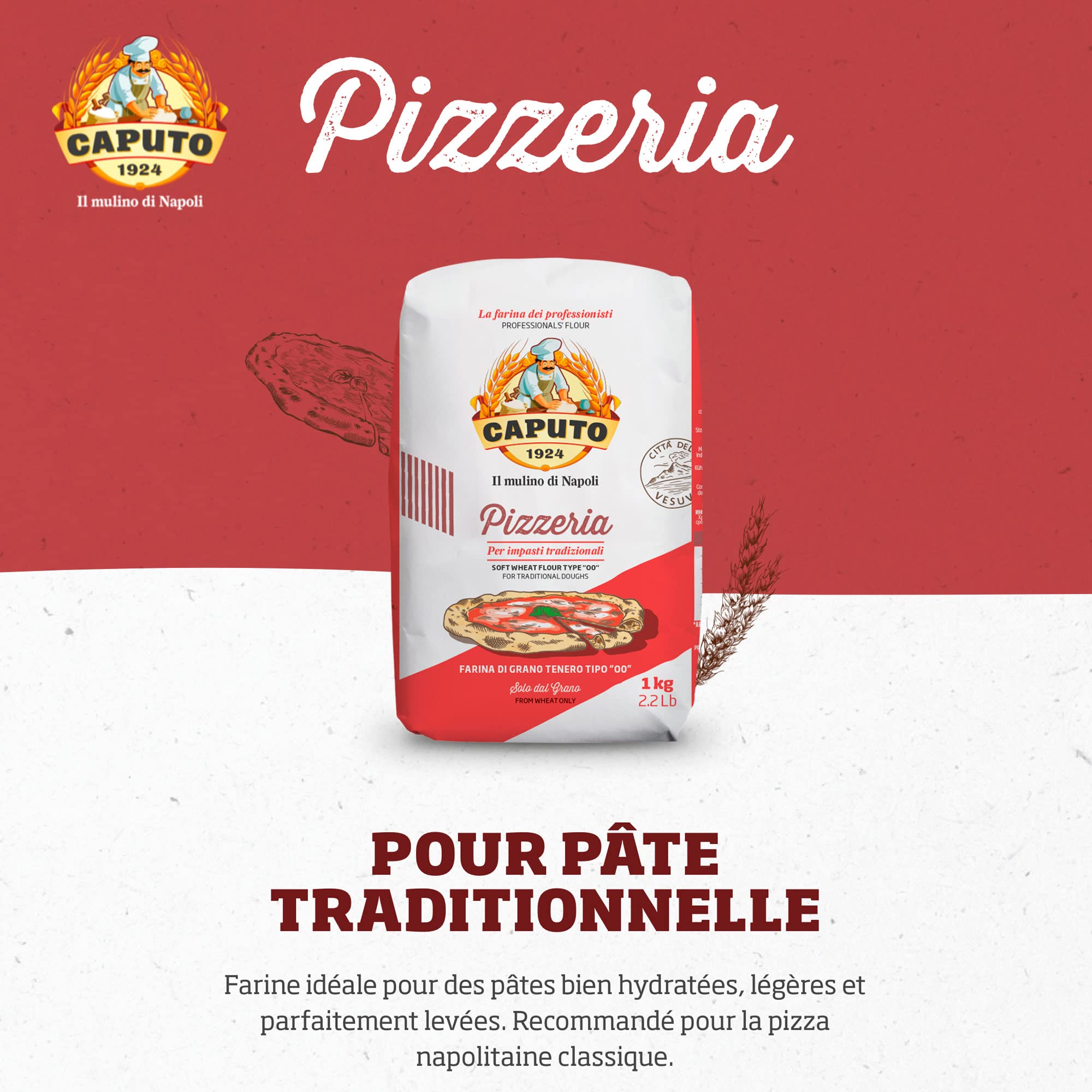 Colichef Lot de 4Kg Farine Caputo Pizzeria + levure sèche. Les farines et préférées en Italie pour réussir la pizza traditionnelle. Parfait réaliser des pizzas authentiques napolitaines.