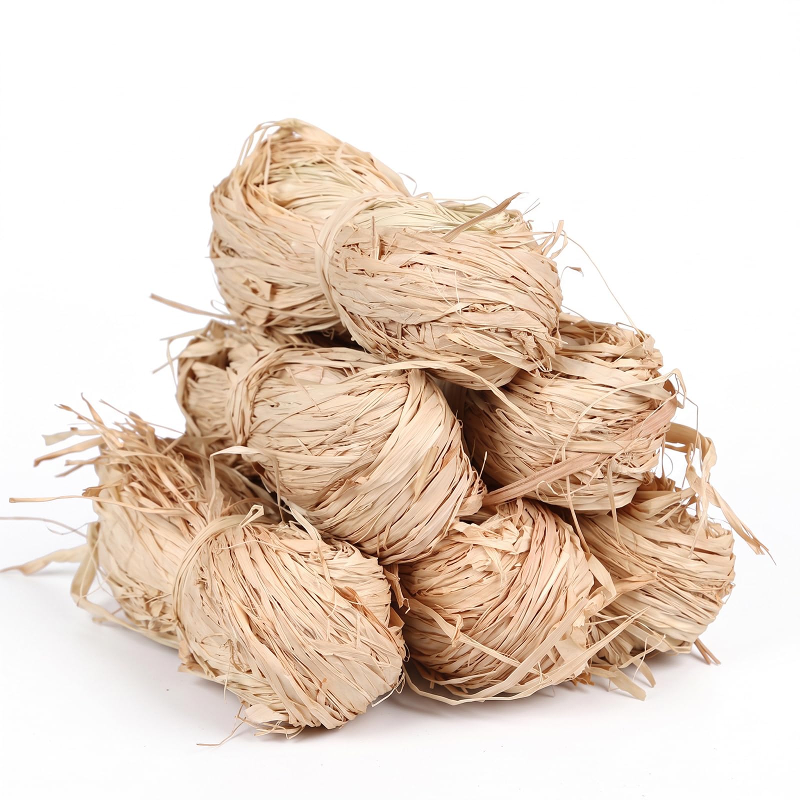 6 Pcs Natural Raffia Ribbon 300g, Natural Raffia Straw Brown Rafia Twine Crafts Ribbon for Gift Wrapping Florist Bouquets Basket Weaving Craft Projects