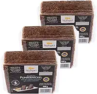 Pão alemão Stuttgart Pumpernickel de Centeio Integral e Malte – 3 unidades de 500g cada – Total 1,5 Kg