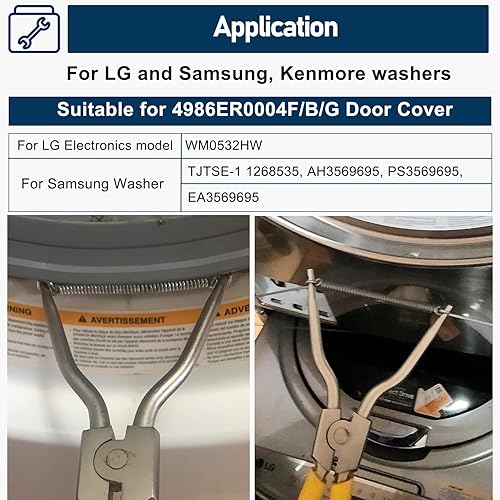 Miniatura 2 de 383EER4004A Lavadora Herramienta de Expansión de Expansión de Resorte InteriorExterior Para Arranque de Puerta 4986ER0004FBG, Para LG y Samsung