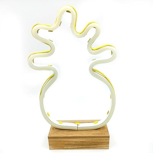 GNVETZLL Letreros de neón con forma de árbol de coco, luz de neón decorativa con batería