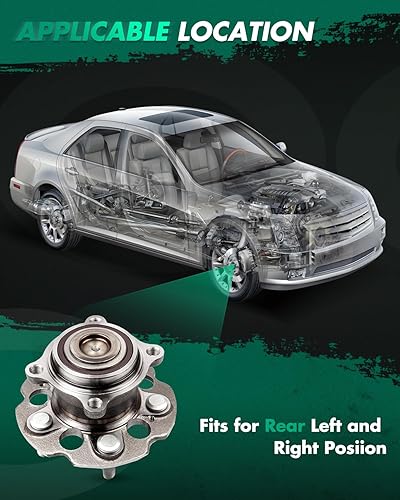 Miniatura 2 de SCITOO Conjunto de cubo de rodamiento de rueda trasera 512320 para Honda Odyssey 2005-2016 NOABS 5 lengüetas