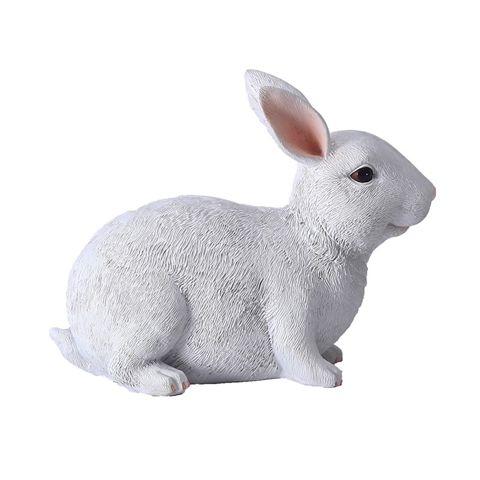 Statue de lapin pour jardin en résine durable et décoration de printemps