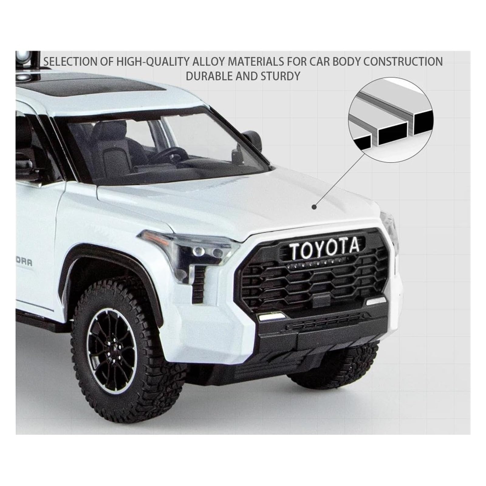 Scale car Model 1:24 for Tundra Truck Alloy Car Model Diecast Metal Car Model Collection Ornaments Put in Display Cabinet Suitable for Display(Red)