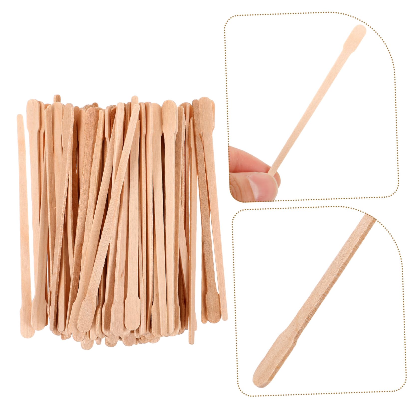 HAPINARY Sticks for Hair Removal 100pcs Wooden Applicators Hairs Waxing Rods Eyebrow Waxing Sticks