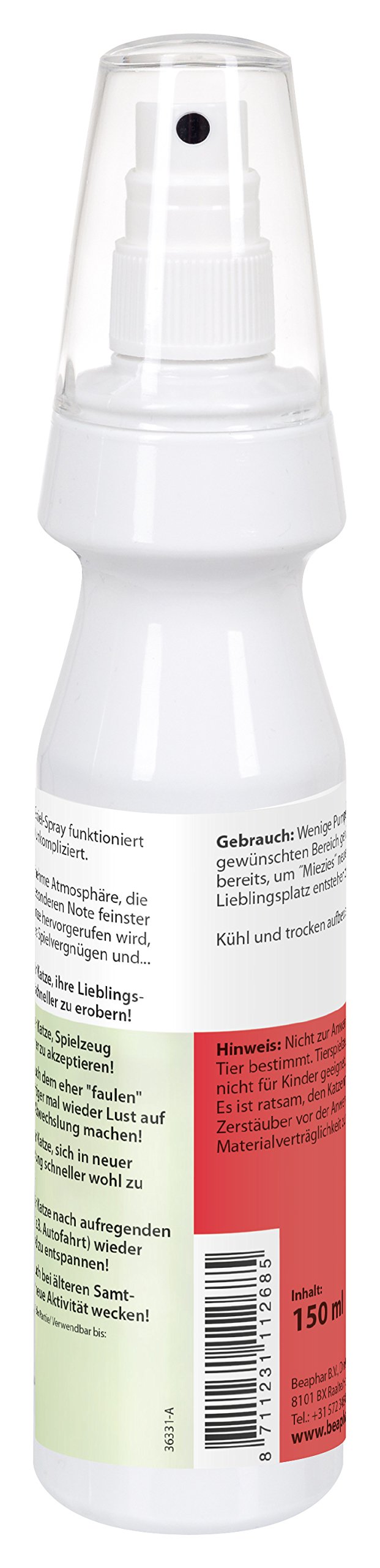 beaphar - Spray do zabawy z kocimiętką – dla kotów – wspomaga przyjemność z zabawy, dobre samopoczucie – szybsza akceptacja – 150 ml