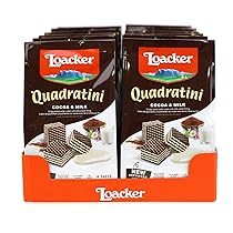 Loacker – Quadratini Cocoa+Milk – Cubetti da Mangiare in un Boccone, con Cinque Strati di Cialdine Wafer al Cacao e Quattro di Crema al Latte – Merenda e Snack – 12 Sacchettini Richiudibili