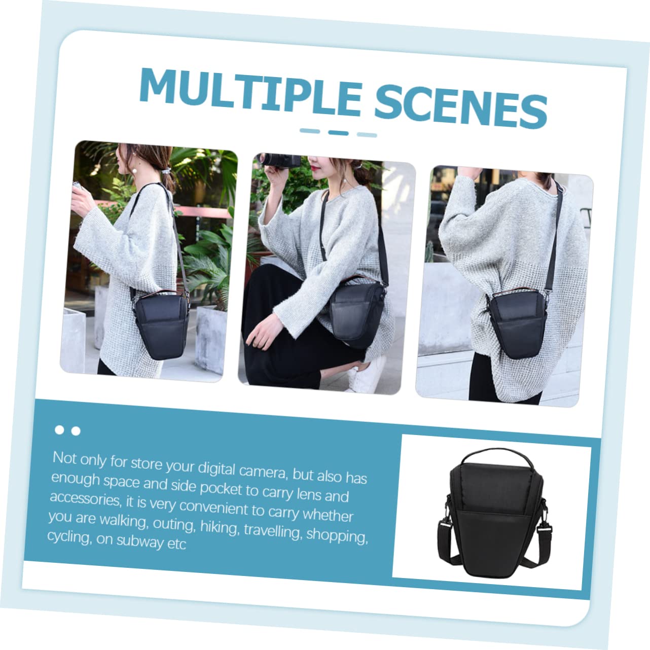 Hemobllo 2piezas Bolsa Cámara Unisex Resistente Golpes y Polvo para Viajes y Actividades Al Aire Diseño De Cremallera y Correa De Hombro Almacenamiento Seguro para Cámaras Digitales