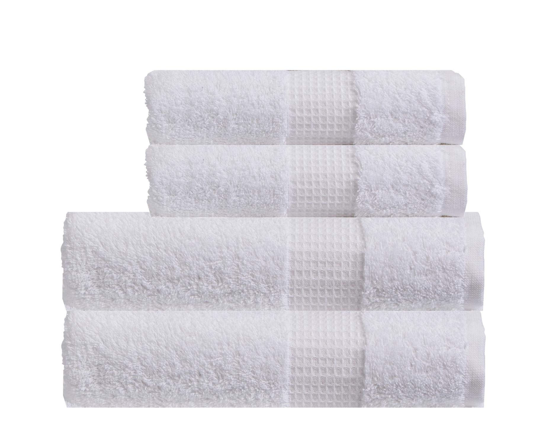 Olivia Rocco White Egyptian Cotton Towels Home Bathroom Towel Set Bale Fade Resistant 700Gsm Luxe Collection Bales Bath Sets, 2 Bath And 2 Hand Towels