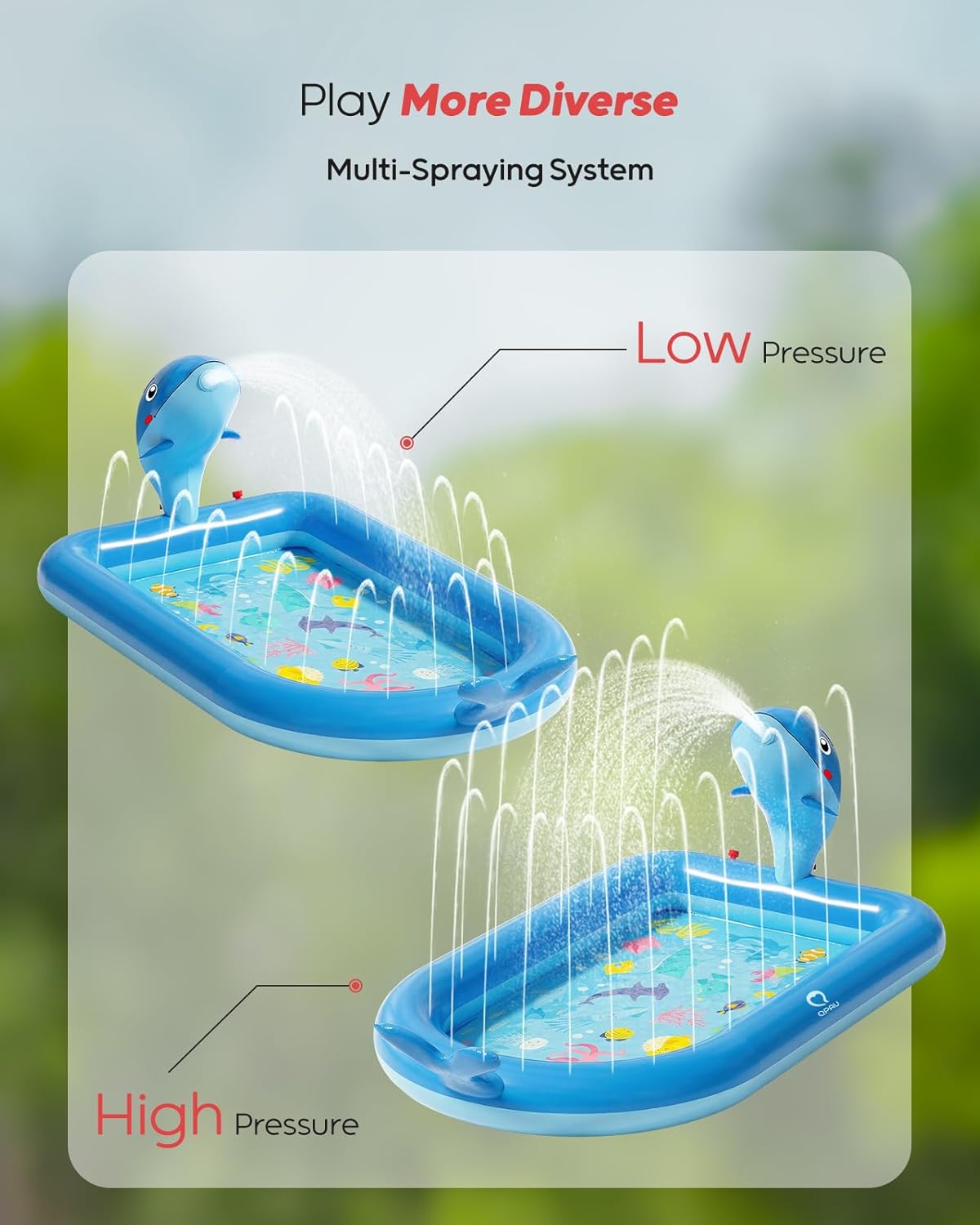 QPAU Unique Gifts for One Year Old,Blue Whale Toy Splash Pad for Toddlers,Inflatable Pool for Birthday Girl＆Boy Gifts 1 Year Old Girl＆Boy Gifts