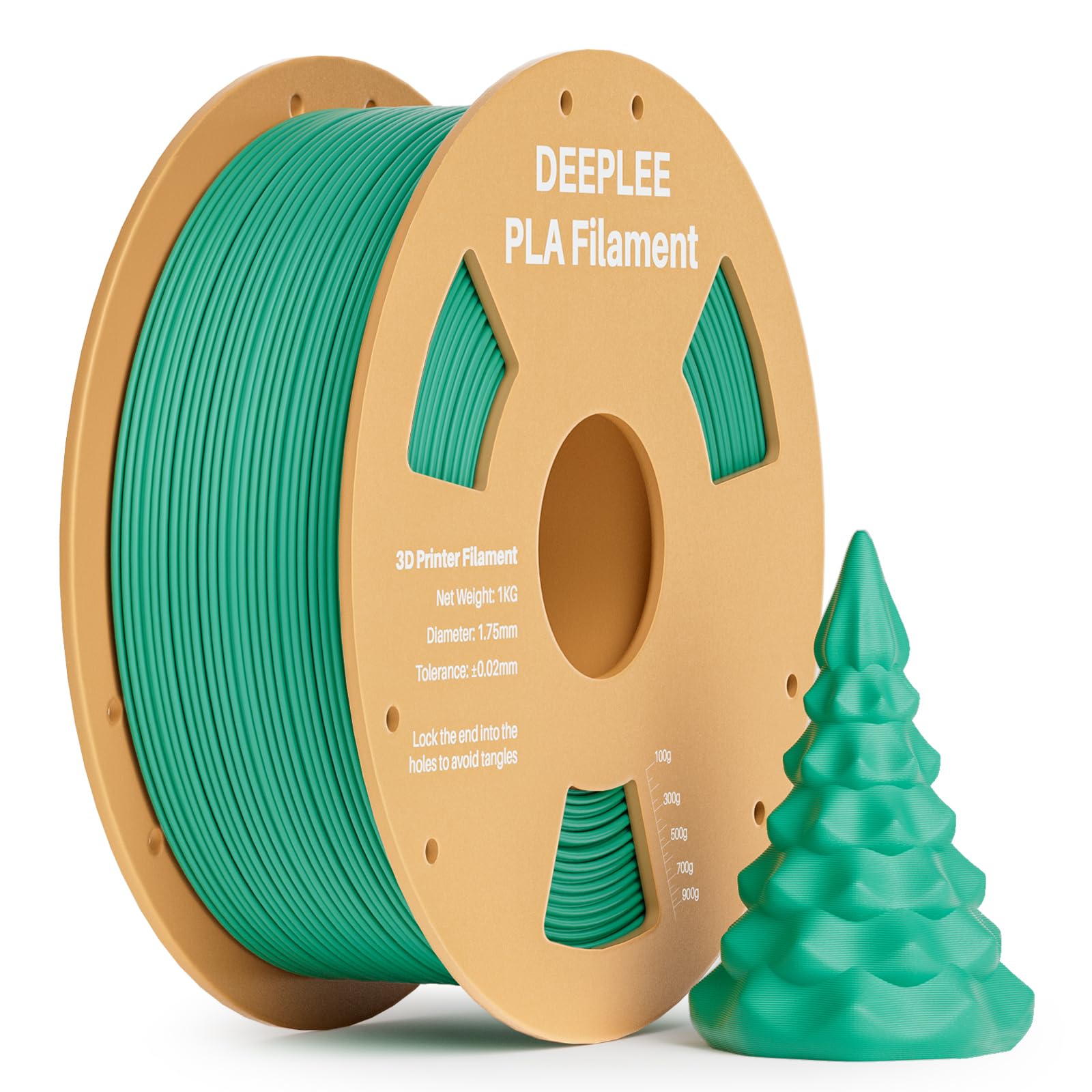 PLA 1.75mm 3D Printer Filament, 1kg Sea Green | Dimensional Accuracy +/- 0.02mm, Neatly Wound, No Clogging, Vacuum Package, Fits for Most FDM 3D Printers, Cardboard Spool