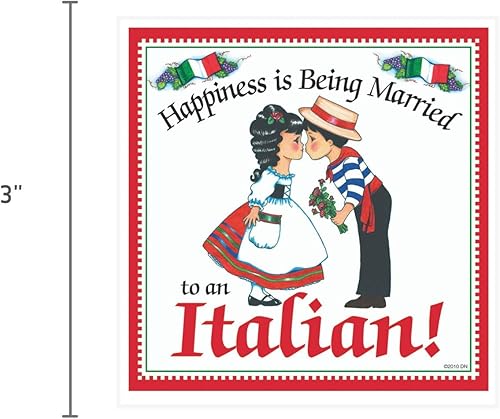 Miniatura 2 de Regalo italiano para mujer, imán de nevera casado con italiano