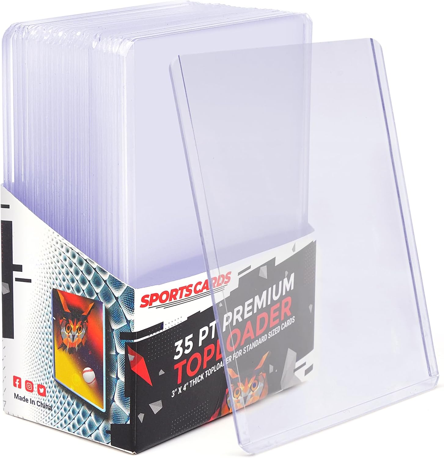 25 Pack Card Sleeves Top Loaders for Cards, 3"X4" Baseball Card Protectors Hard Plastic, Card Sleeves for Trading Cards, Sports Protectors