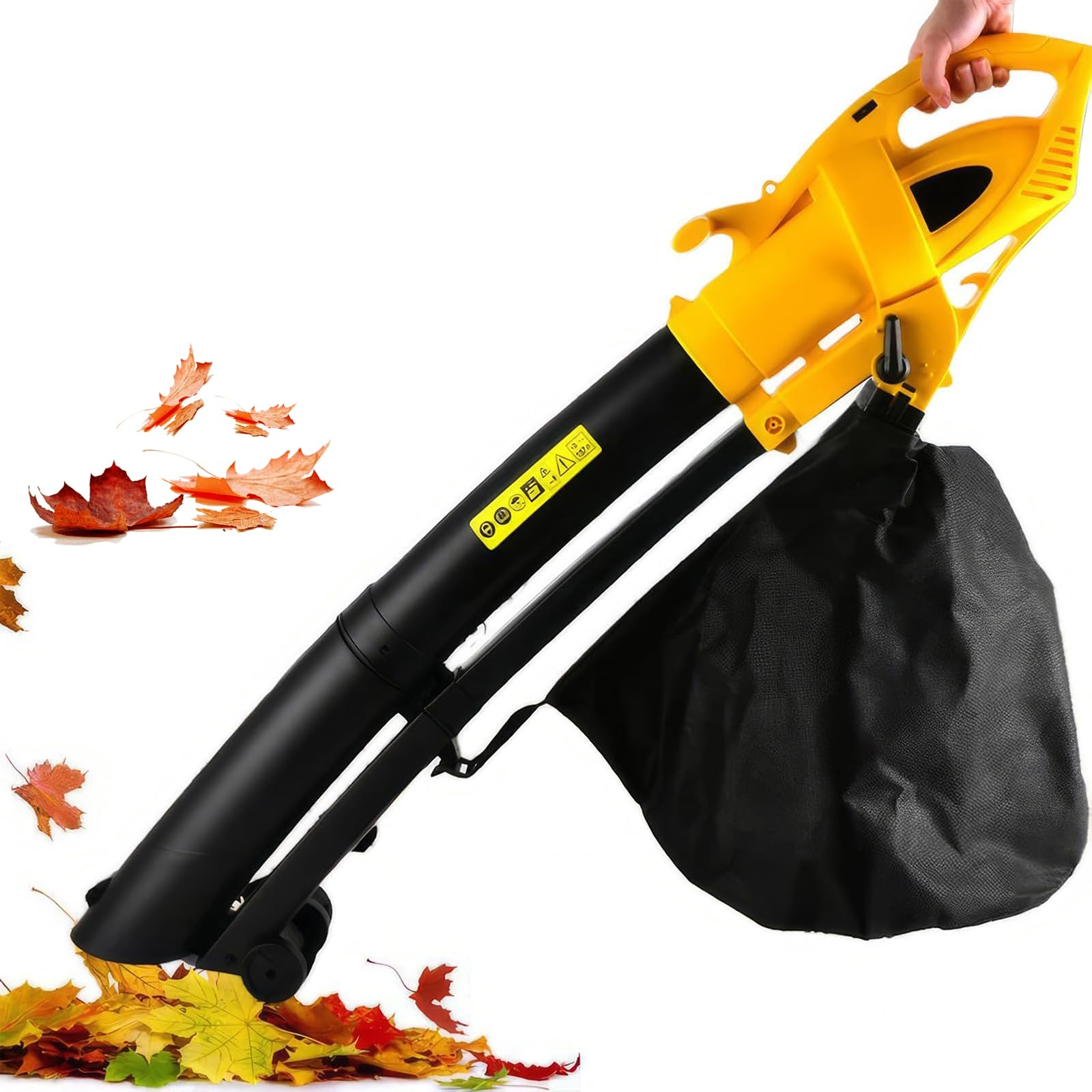 Soplador De Hojas Eléctrico 3000w, Aspirador De Jardín Potente 2-en-1 Indus | Velocidad de 270km/h, Bolsa de Recogida de 35L, Control de Velocidad de 6 Niveles, Tubo Desmontable, Relación de Trituración
