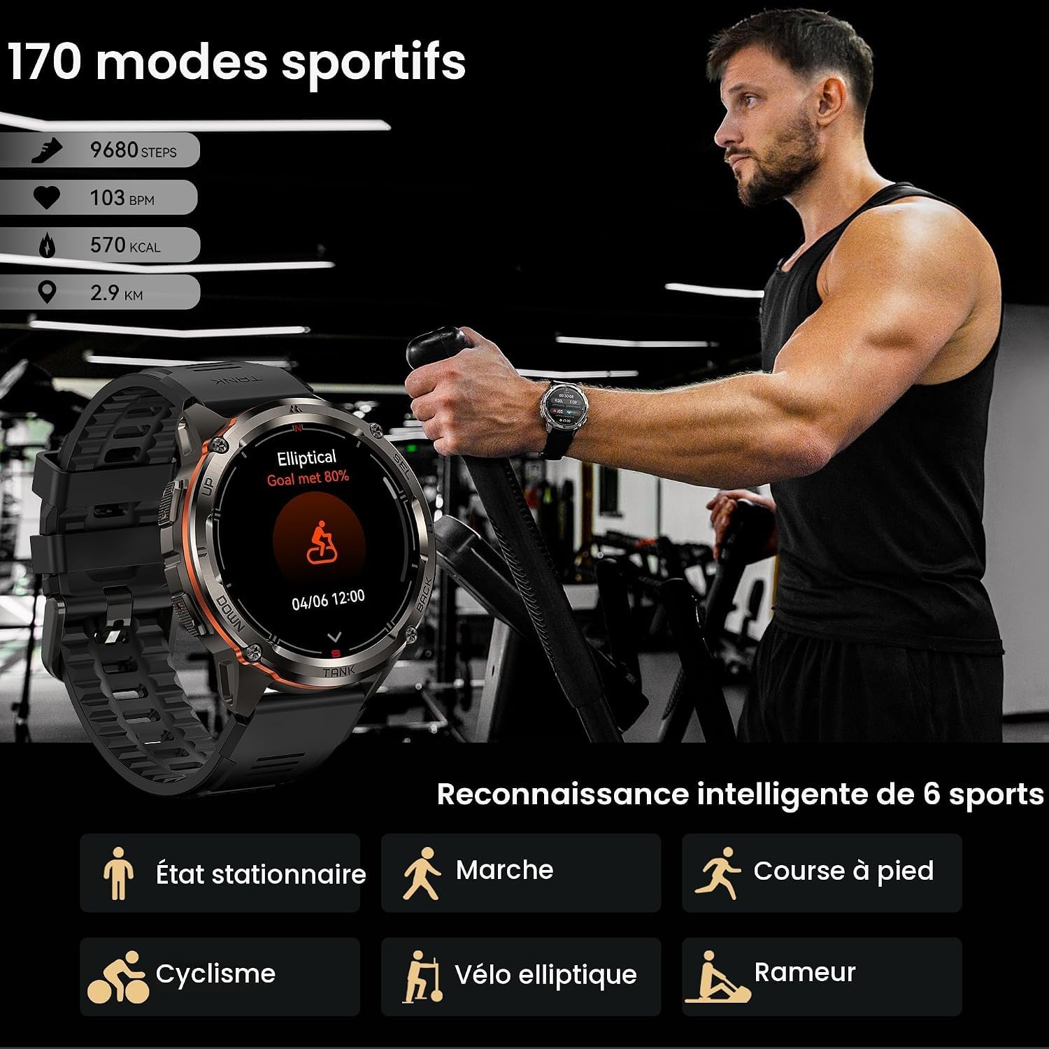 KOSPET Tank T3 Ultra 2 Montre Connectée Homme avec GPS et Appel Bluetooth (T3U2)