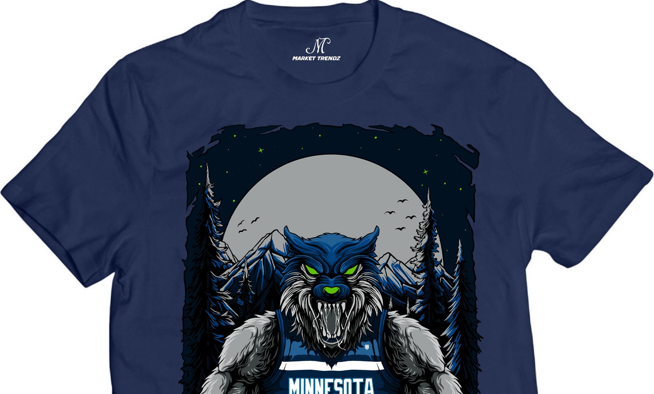 Market Trendz Minnesota Basketball T-Shirt - Unisex Sports Tee Graphic Design Navy 3XL