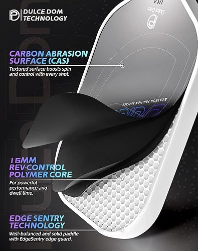 Miniatura 10 de DULCE DOM Palas de pickleball, juego de 24 de pickleball de fibra de vidriografito aprobadas por USAPA con palas de pickleball, 4 bolas de