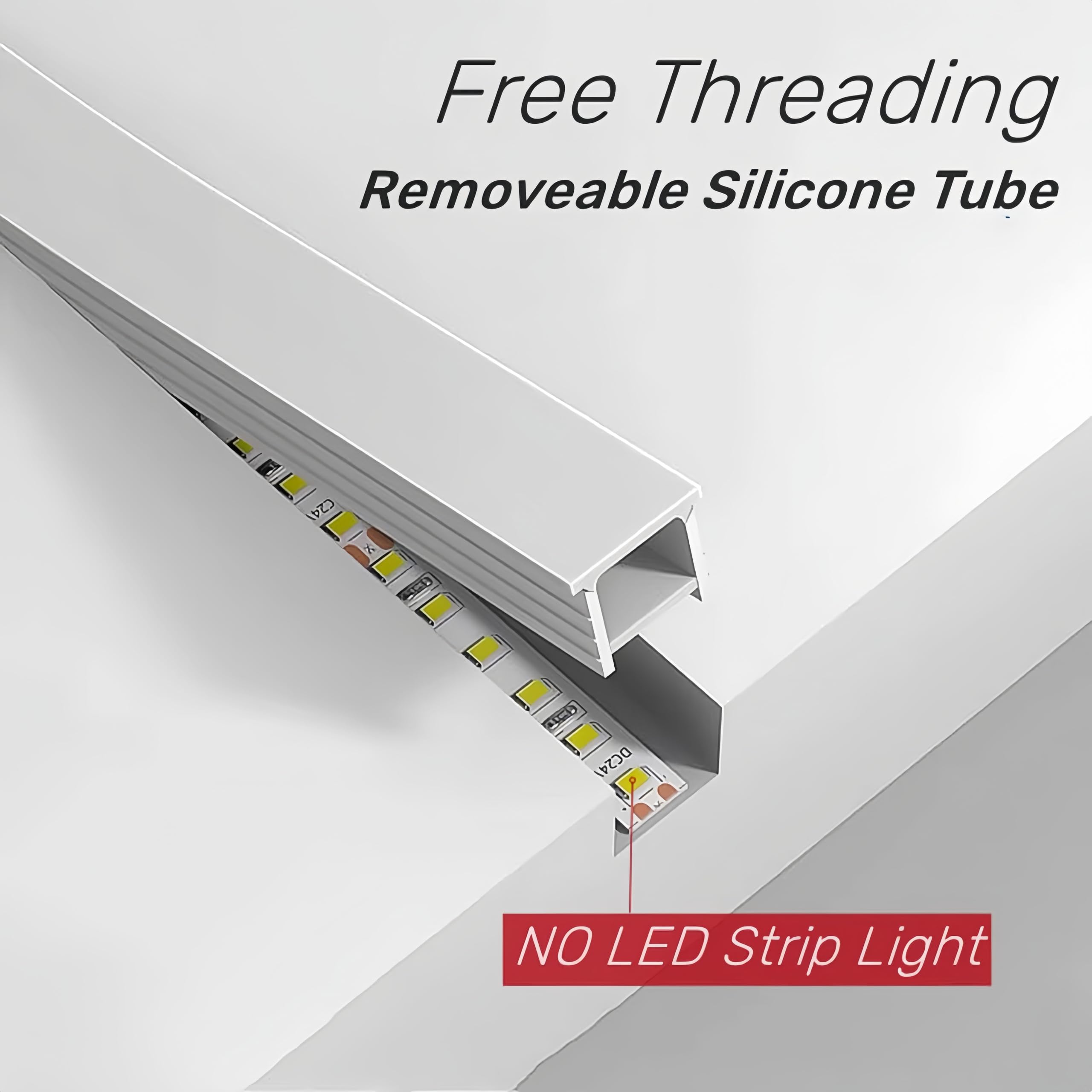 10 m Silikon-LED-Kanalsystem, Aluminium-Profil-Ersatz, 16 x 16 mm, DIY-LED-Neon-Licht, IP67 wasserdicht, für 6–10 mm LED-Lichtstreifen, für Innen- und Außenbereich, Umgebungsdekoration