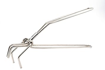 i WARE KkitchenCare Stainless Steel Wire Tong/Premium Doctor Pakkad Utensil Holder, Kitchen Pincers (Silver, Long, 26cm)