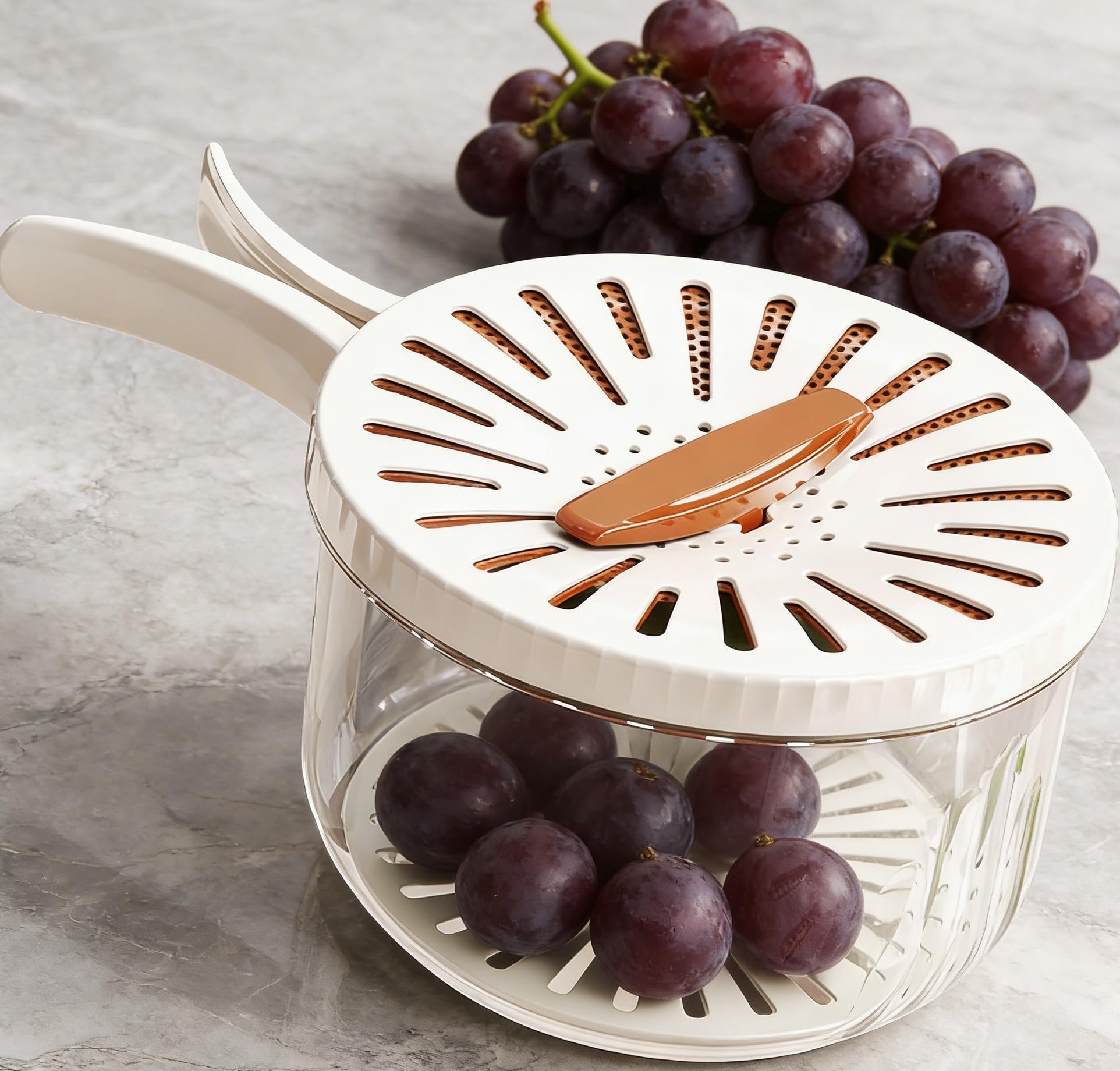 2-in-1 Double Layer Drain Basket, Multifunctional Washing Strainer Bowl for Fruits Vegetables