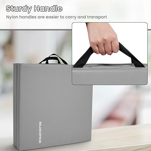 Miniatura 4 de BalanceFrom Alfombrilla de gimnasia plegable, equipo de yoga grueso para gimnasio en casa, azul, almohadilla portátil para ejercicio y entrenamiento