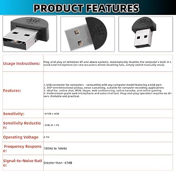 Mini Usb Microphone Portable Microphone Usb Mini Studio Speech Microphones Recording Audio Computer Microphones for Desktop Mic Adapter Driver Frees Plug And Play for Computer Pc (Black)
