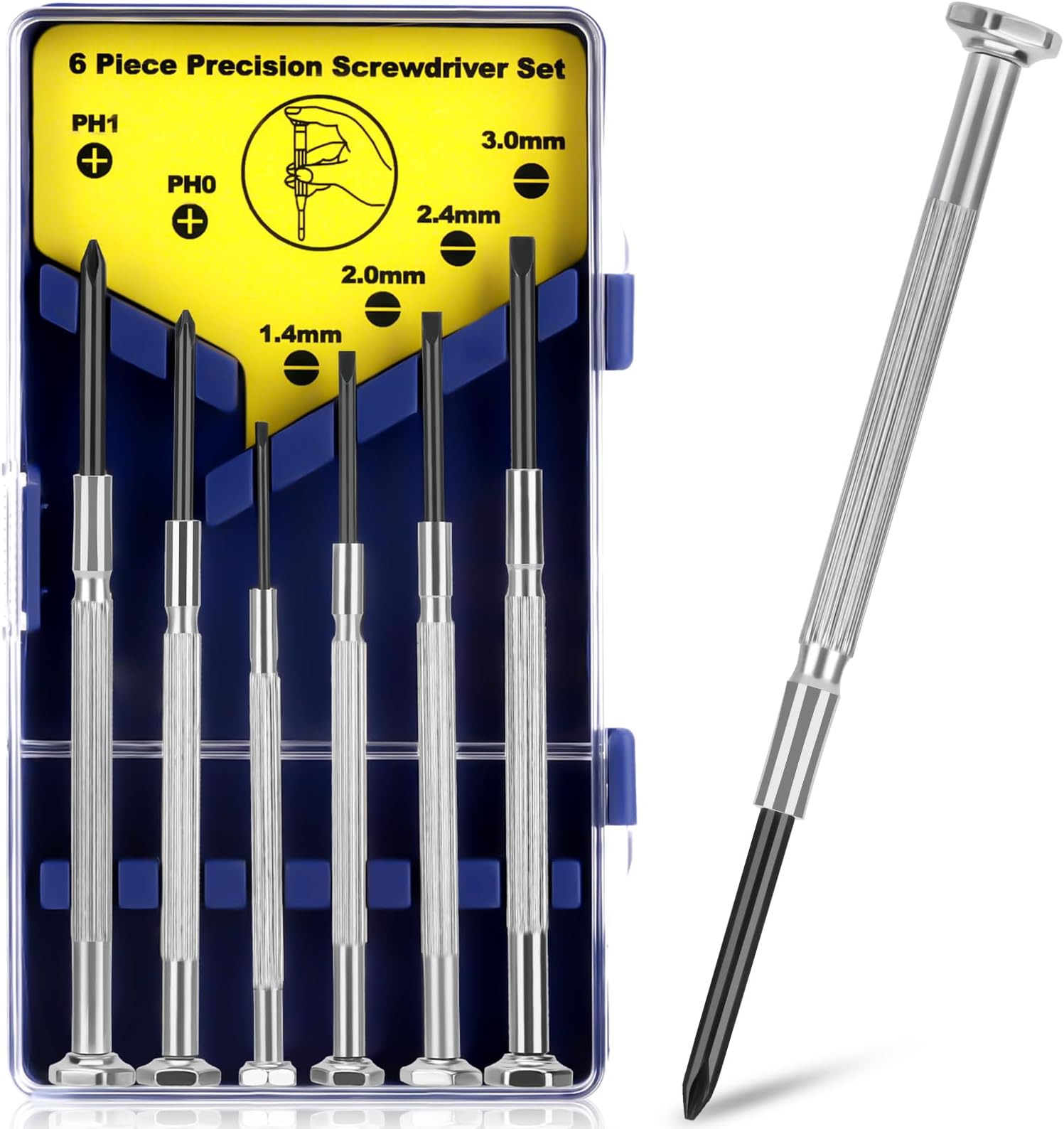 Mini Precision Screwdriver Set, 16 Pcs with Case, Flat head