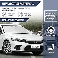 Vista 4 de Parasol, protector plegable para ventana delantera, plegable, visera para parabrisas 240T, cobertura completa para mantener el automóvil fresco