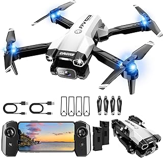 1080P Mini Drone with Camera, Drone for Beginners with Light, WiFi Transmission, One Key Start, Gestures Selfie, Waypoint Fly, 3D Flip, Headless Mode and App Control