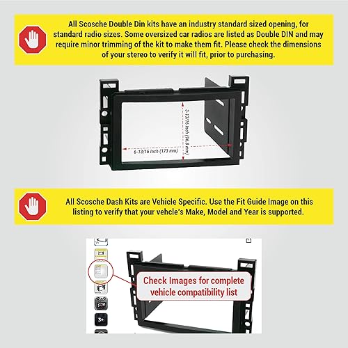Miniatura 3 de SCOSCHE Instalar Centric ICGM11BN Compatible con Selectos GM 2004-09 Solución de instalación básica completa doble DIN para instalar un estéreo de