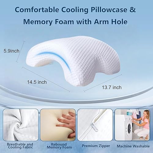 Miniatura 5 de Almohada de memoria arqueada para parejas, almohada cervical con agujero para el cuello, almohada cervical para parejas, espuma viscoelástica en