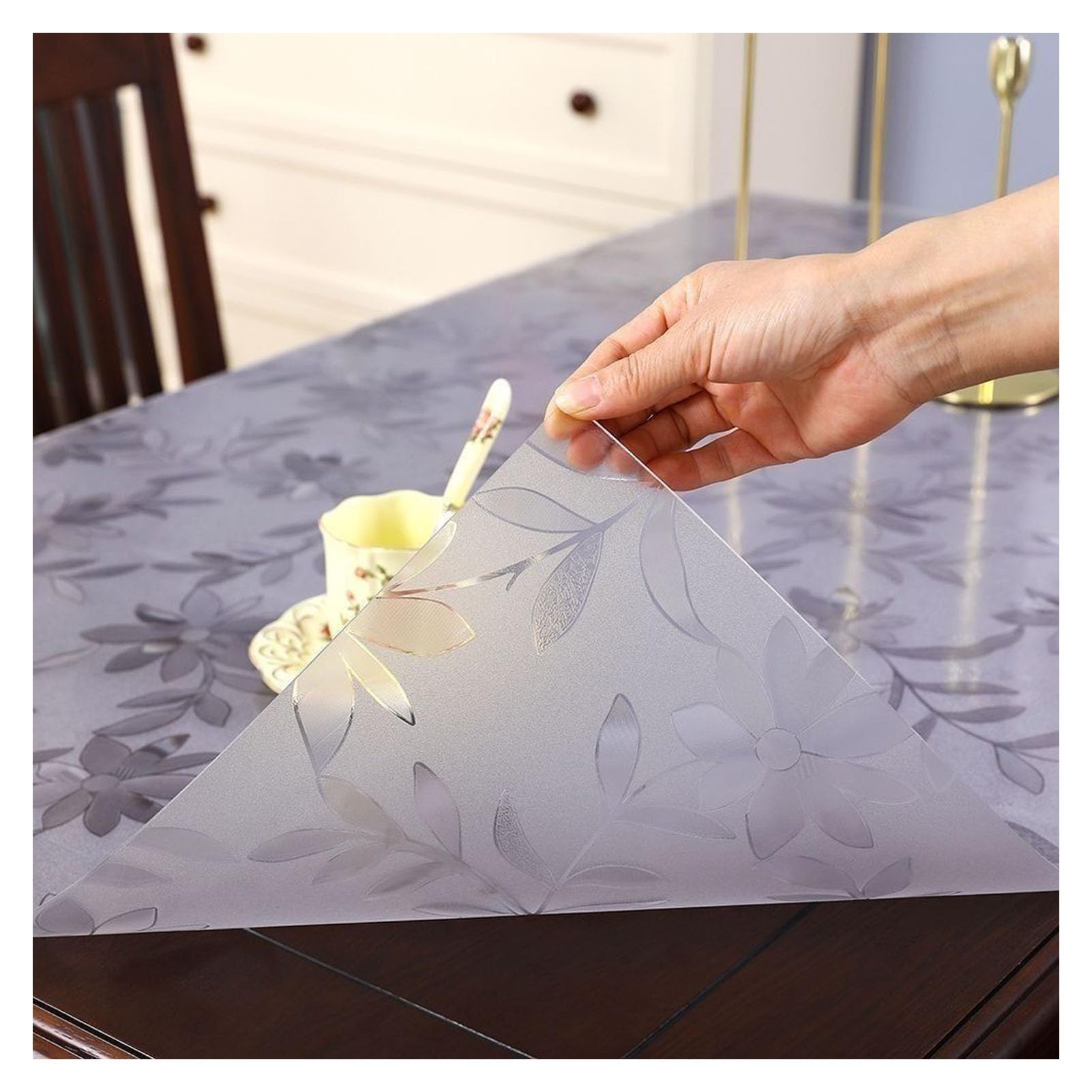 Nappe transparente PVC robuste anti-rayure pour table de cuisine