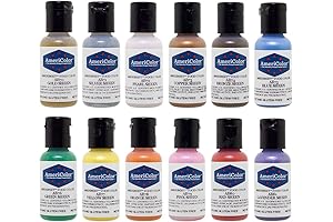 Americolor Airbrush Colors - Pearlescent 12 Color Sheen Kit (7.8 oz Bottle)