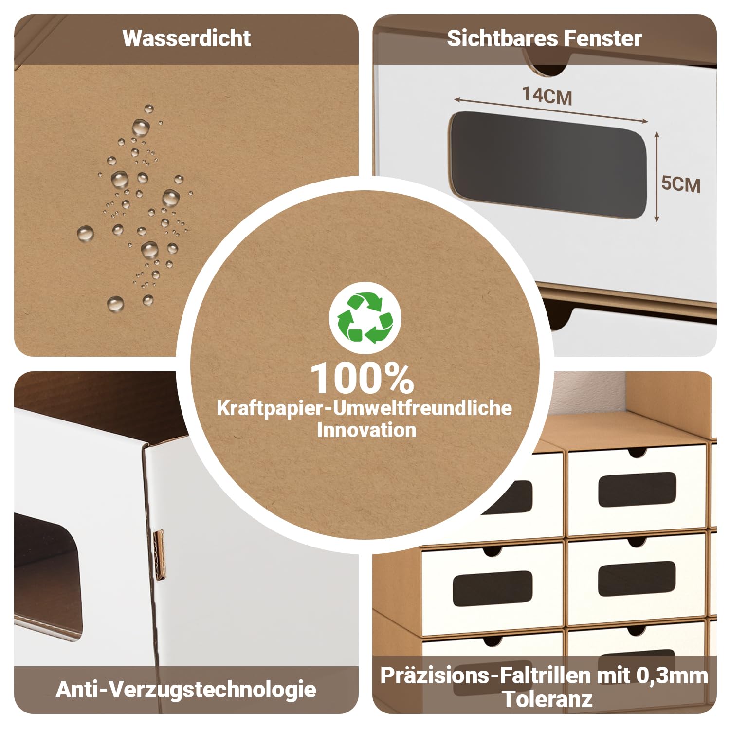 Lote de 20 cajas de almacenamiento de zapatos en cartón blanco puro con ventana – Cajas de zapatos plegables de papel kraft, apilables, 35 × 23 × 13 cm