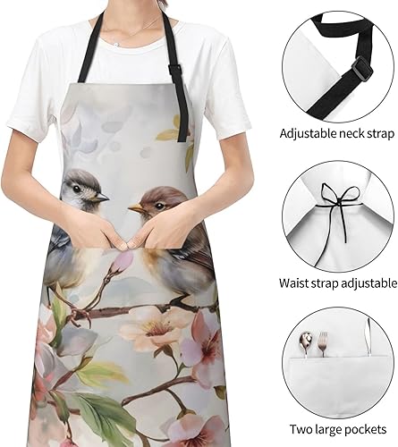 Miniatura 4 de Waterproof Apron With 2 Pockets,Kitchen Chef Aprons Bibs For Cooking Baking Painting Gardening Grooming