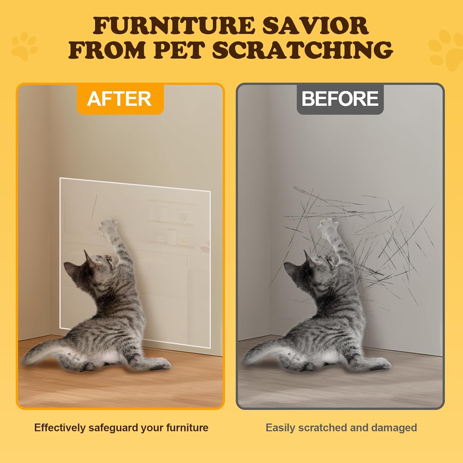 review 11.8''×78.7'' Wall Protector from Cat Scratching, Couch Protector Film from Cat Claws, Cat and Dog Scratch Furniture Protector