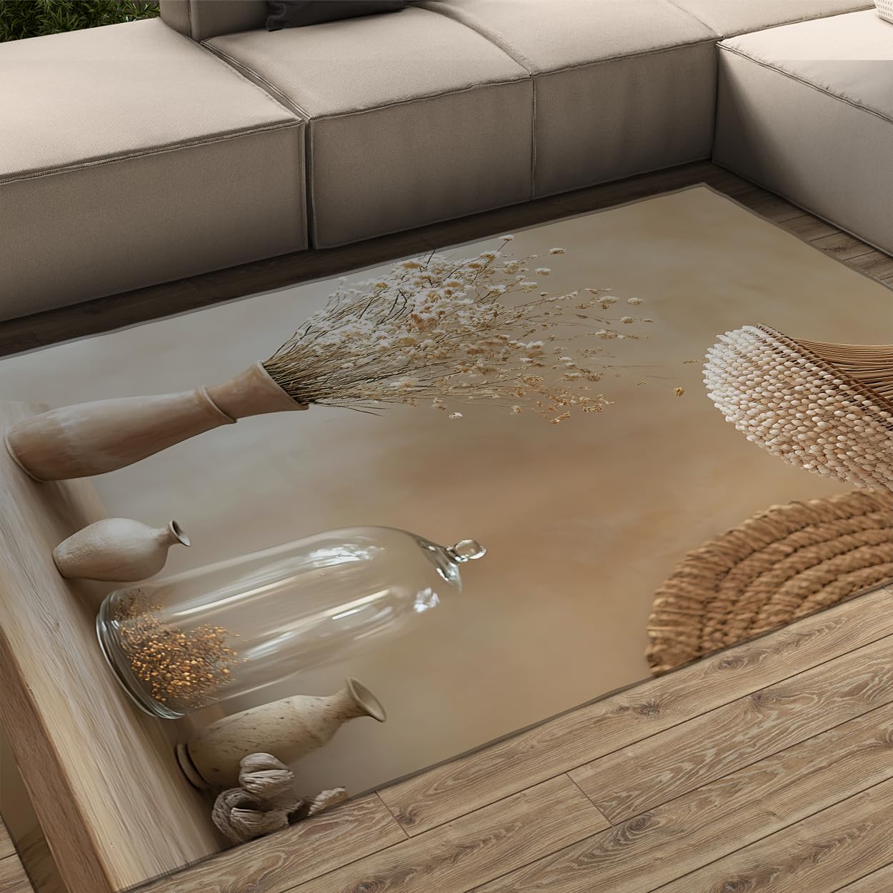Tapis de sol style nordique lavable pour chambre à coucher