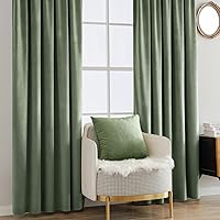 Vista 78 de MIULEE Cortinas de terciopelo de 63 pulgadas de largo, 2 paneles de cortinas opacas de lujo para dormitorio, sala de estar, cortinas de ventana
