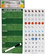 Magnetic Sports and Fitness Weekly Planner Dry Erase Board - Never Miss a Practice, Workout, or Game! - Includes Over 65 Magnet Sports Icons and Dry Erase Pen!