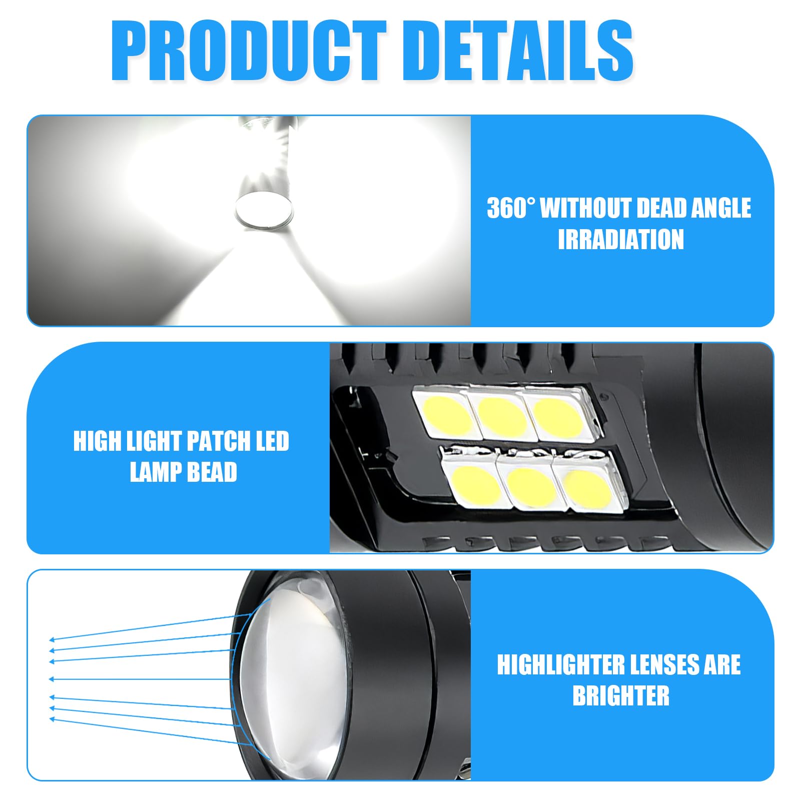 COPPIA LUCI DIURNE DRL 21 LED P21W BAY15D CANBUS, per Fiat Panda 3° 2012-2022 6000K, lampadine led auto, p21/5w led, luci di posizione a led, Illumina la strada con stile