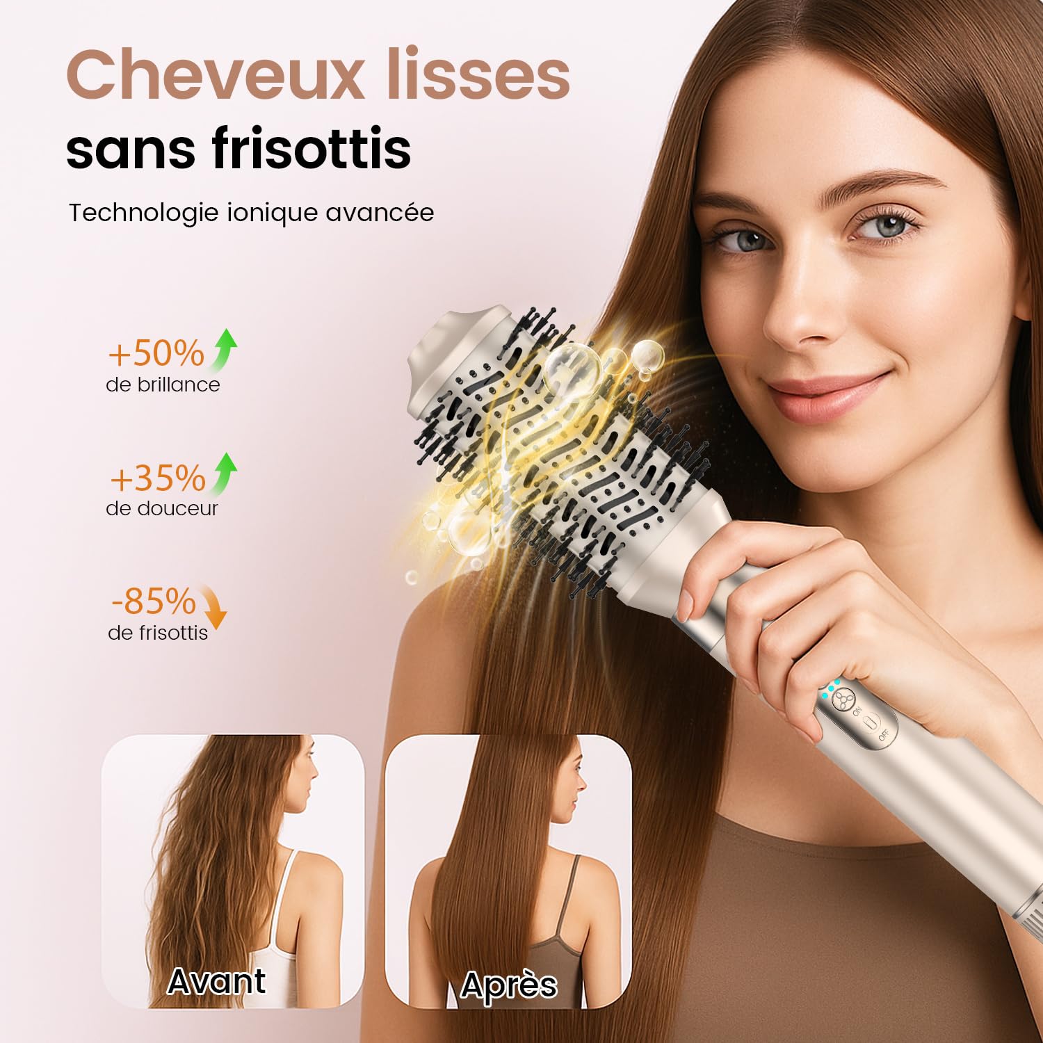 Air Styler 8-en-1 Brosse Soufflante – Haute Vitesse 110 000 tr/min Séchage & Coiffage Rapide, Ionique Sèche-Cheveux avec Boucleurs Auto-Wrap, Diffuseur, Brosse Volume & Lissante