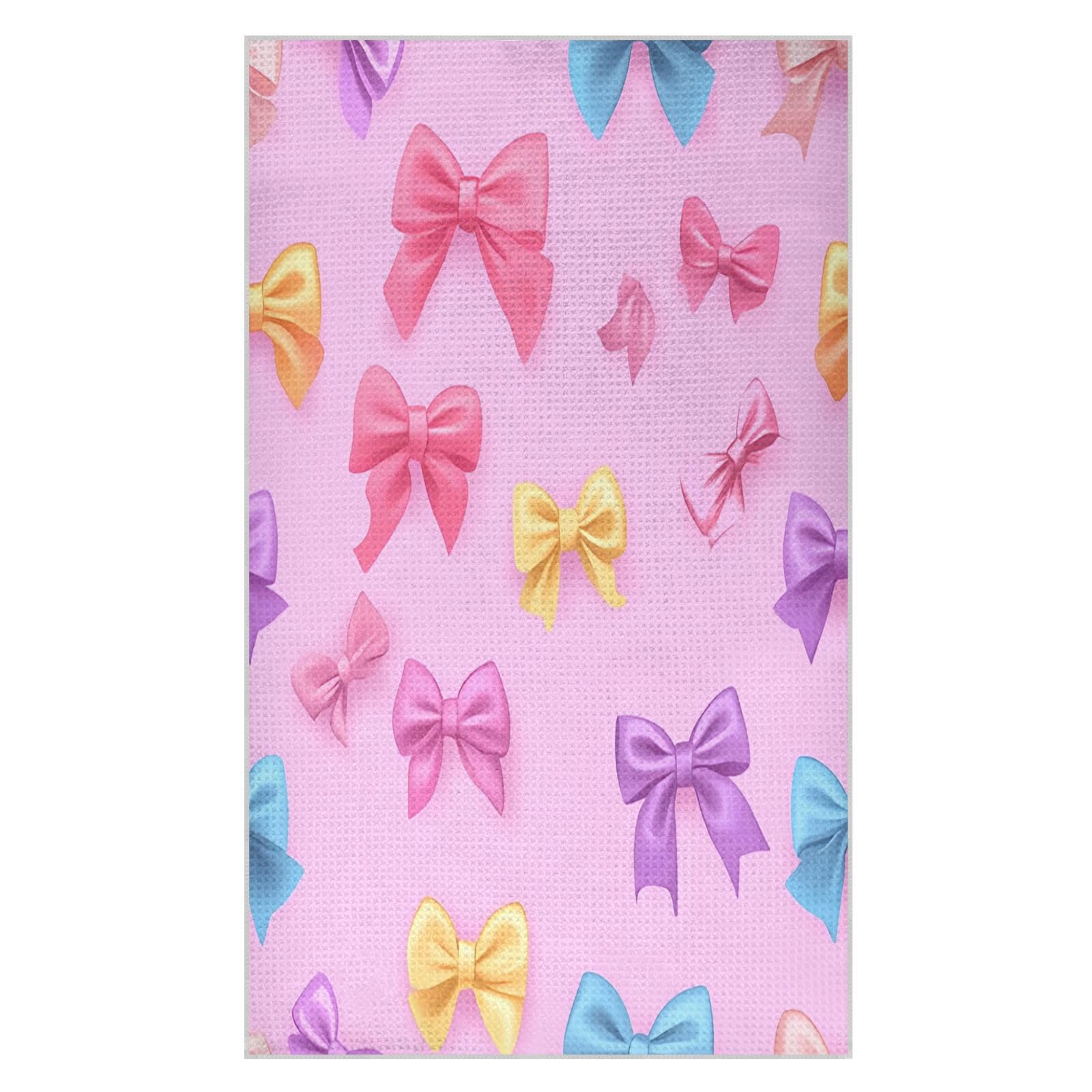 BURSTDDY Coloured Bow Kitchen Towels,Absorbent Dish Towels 1 Pack